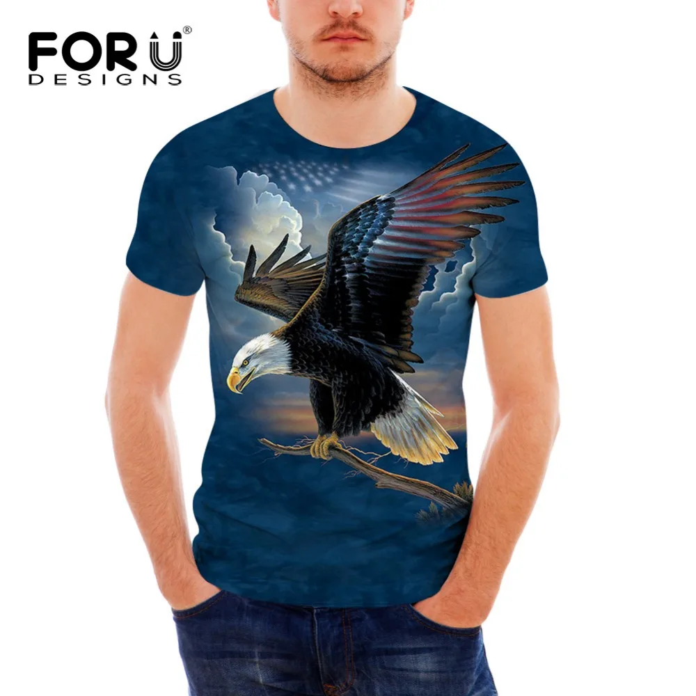 

FORUDESIGNS Mens T Shirts Cool 3D Animal Owl Eagle T-Shirt for Men Summer Casual Short Sleeve Clothes Tops Male Tees Boys Tshirt