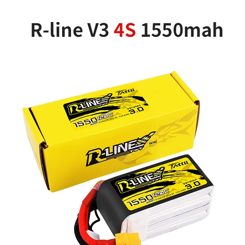 Татту R-Line Версия 3,0 V3 4S 6S 1300/1550/1800/2000 мА/ч, 120C 14,8 V Lipo Батарея с XT60 разъем для небольшой гоночный Дрон с видом от первого лица Квадрокоптер - Цвет: 4S 1550mah 120C XT60