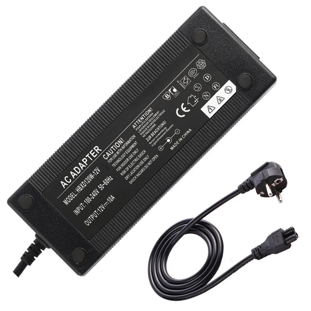

1pcs Universal 12V 10A 120W Stable Safe Reliable AC Power Supply Adapter With Power Plug
