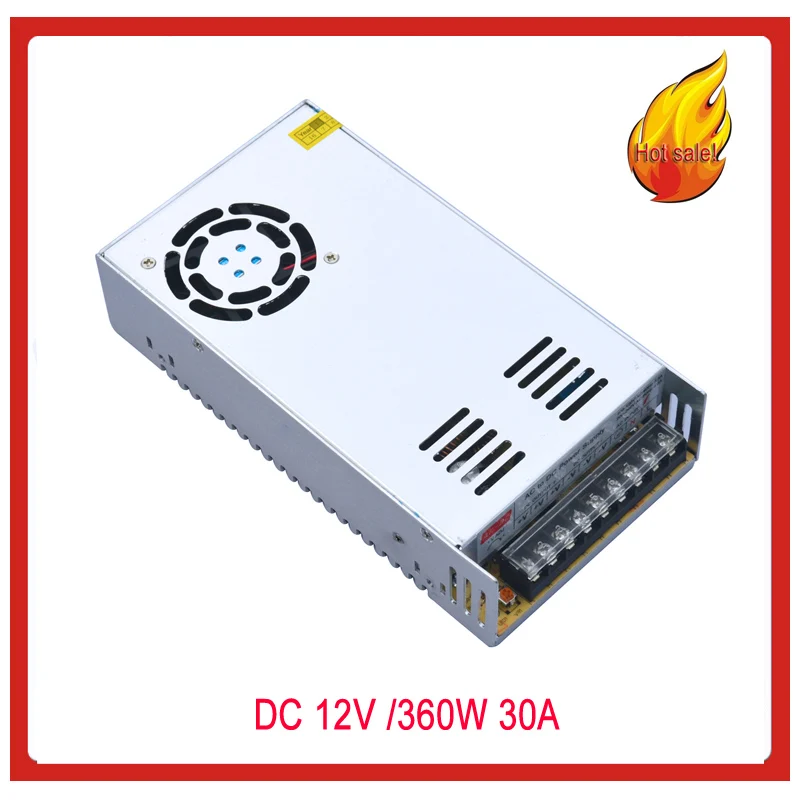 

JIAWEN 360W AC 110V / 220V to DC 12V 30A Lighting Transformer Switching Power Supply - Silver