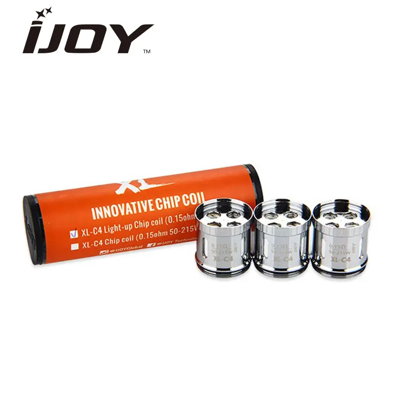 3 шт./лот Оригинал IJOY XL-C4 Light-Up чип катушки замена головки 0.15ohm 50 ~ 215 Вт для IJOY безграничны XL RTA sub Ом Tank