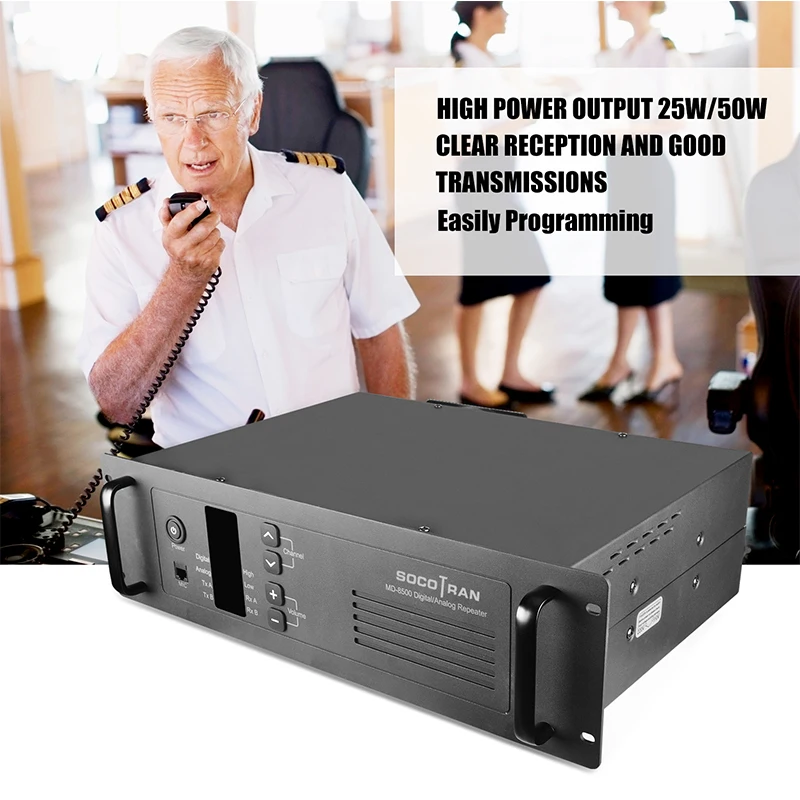 УКВ портативной taklie повторителя 50 Вт 100ch SOCOTRAN MD-8500 136-174 мГц двухстороннее радио базовой станции DMR и аналоговый повторителя с двусторонней