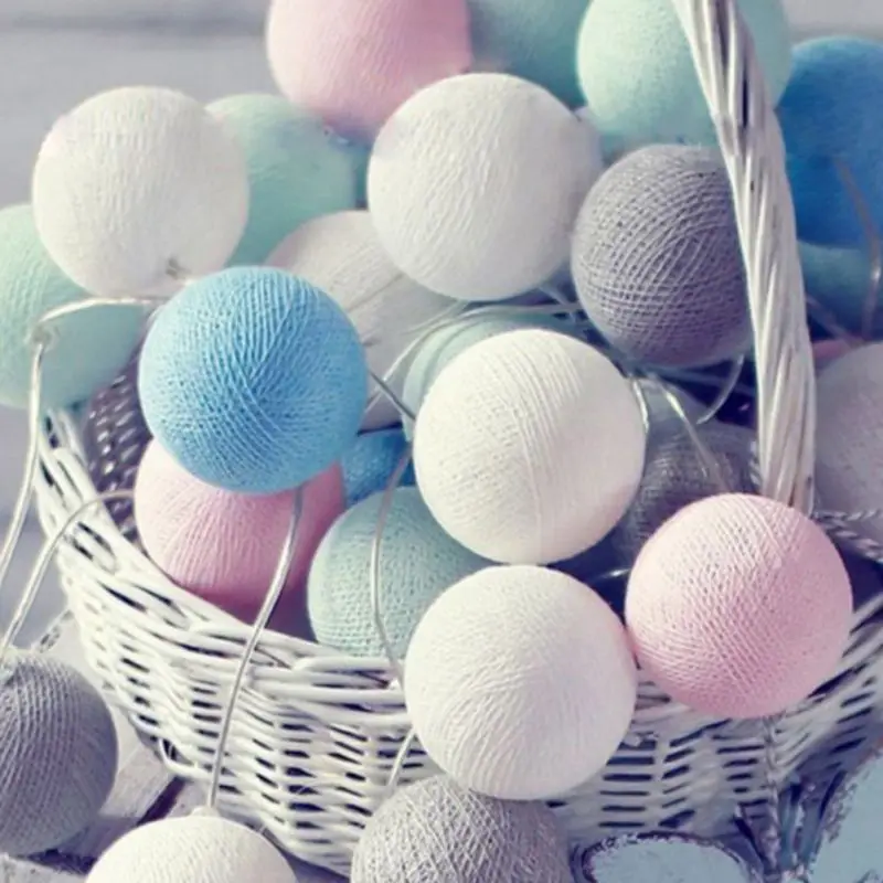 

10LED Cotton Thread Ball Flashing Battery String Lights Christmas Holiday Party Light Garden Decorative Lamp