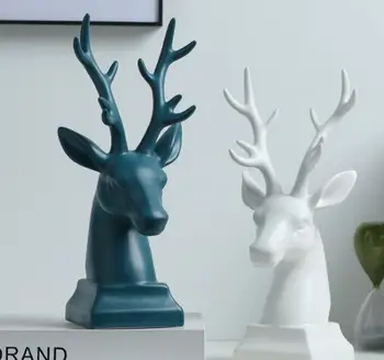 

Nordic Style Home Decoration Ceramic Crafts Direct Sale TV Cabinet Wine Cabinet Decoration Creative Gift Deer Decoration