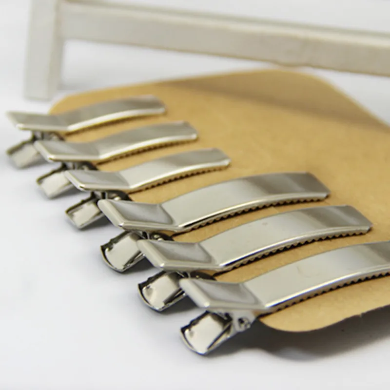 50pcs/pack Prong Clips Hairdressing Double Hole Pin Barrettes Curl