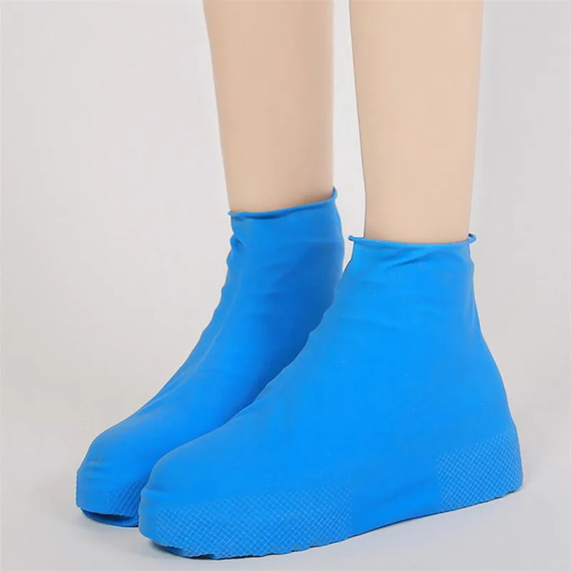Rain Shoe Cover Waterproof Rubber Anti Slip Rain Boot Overshoes Raincoat Reusable Silicone Insoles Shoes Outdoor Camping Tools