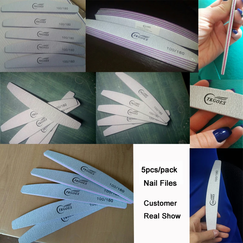 TKGOES 5 шт. профессиональная густая наждачная бумага пилки для ногтей шлифовальный буфер для ногтей салонный блеск маникюрные процедуры инструменты для ногтей