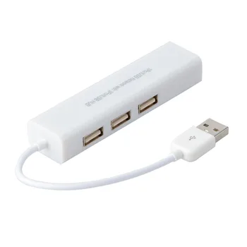 

USB To RJ45 Ethernet Network Adapter 3-port USB Hub Cassette Data Transmission Cable
