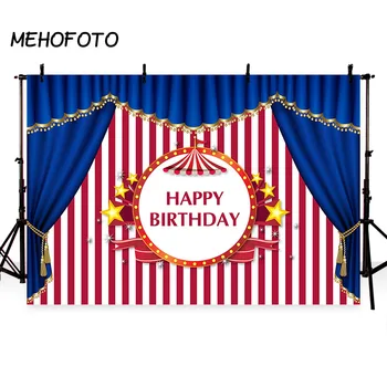 

Circus Birthday Party Personal Carnival Dessert Table Gold Stars Blue Red Stripes Baby Shower Children Backgrounds Photo Pro