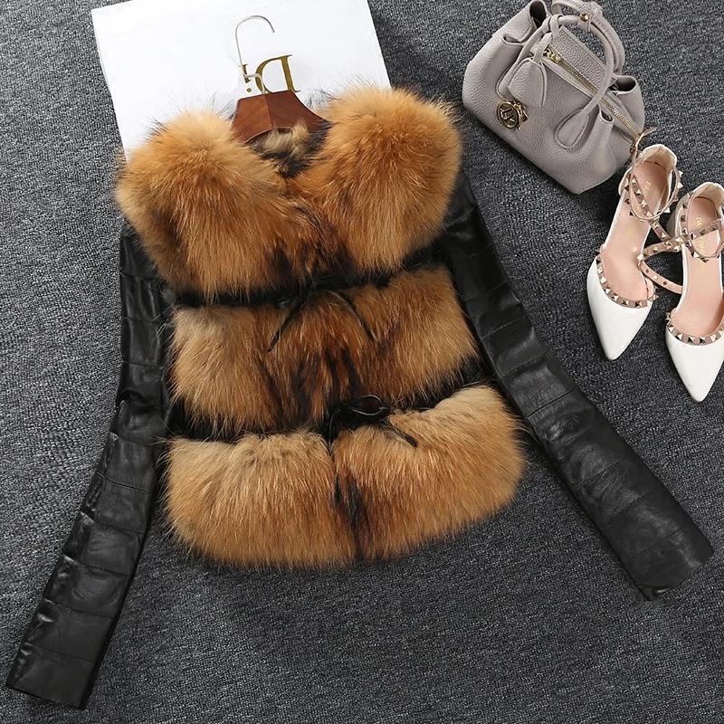 Fourrure De Véritable Cuir Mince Chien Fille Gilet c xxxl Femmes d M b Manteau En Pour Laveur Veste Renard 2016 Nouvelle Réel A Raton pznxES7