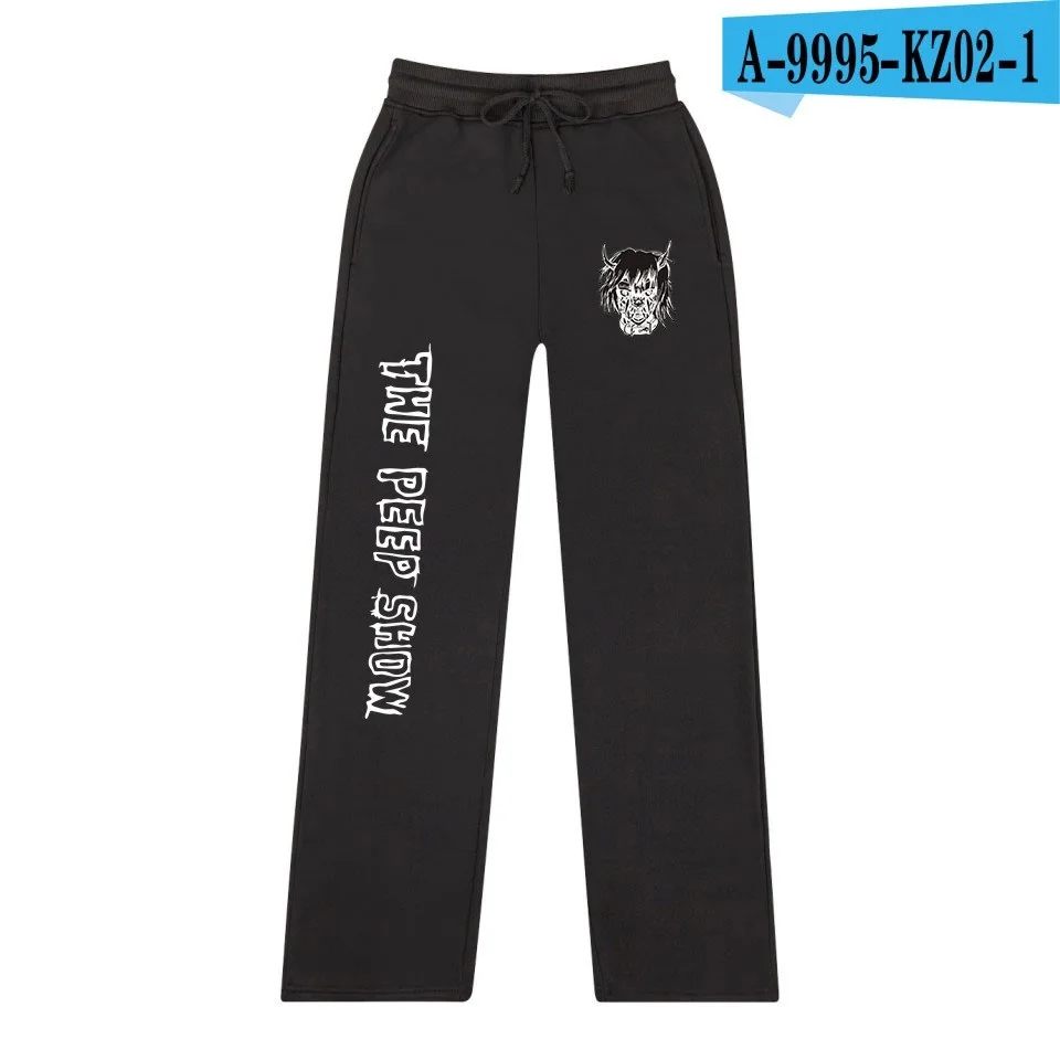 WEJNXIN Lil Peep Pants Men Women Hip Hop Streetwear Trousers Cotton Warm Elastic Waist Pants ANGELS PROTECT ME Sweatpants - Цвет: Black