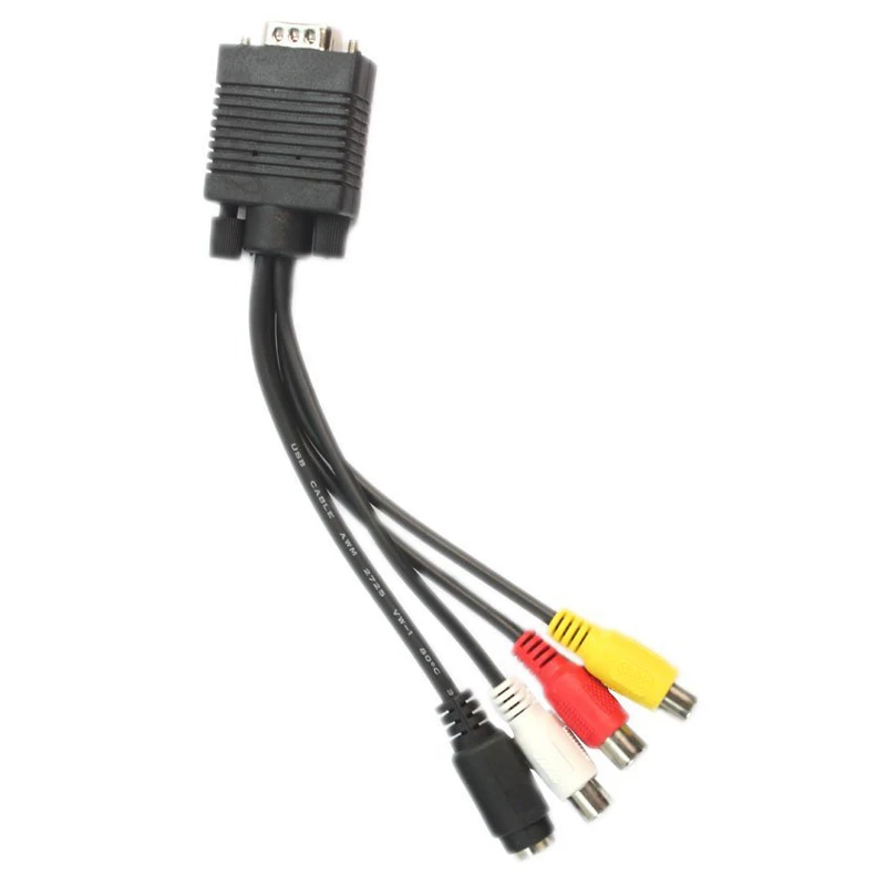 SCLS Черный VGA SVGA Мужской S видео 3 RCA Аудио Видео AV кабель конвертер| |