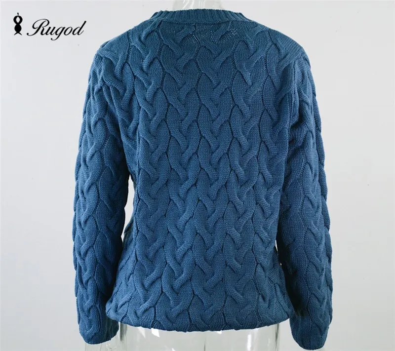 Rugod Свободный весенний свитер с О-образным вырезом зима-весна