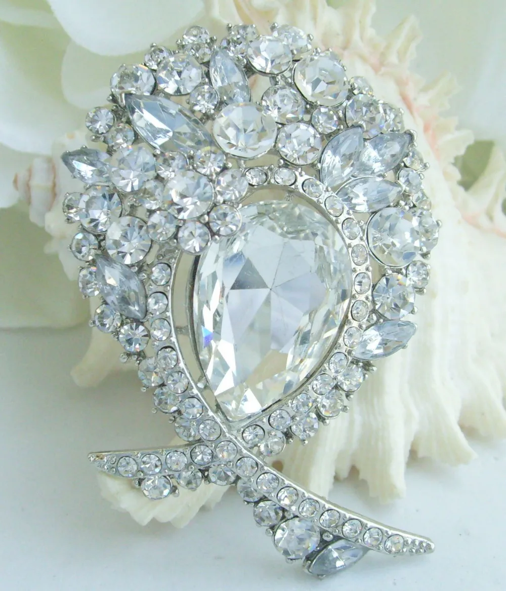 thumbnail image 2 of BriLove Wedding Bridal Sparkling Crystal Teardrop Marquise Leaf Chandelier Dangle... 2 of 13