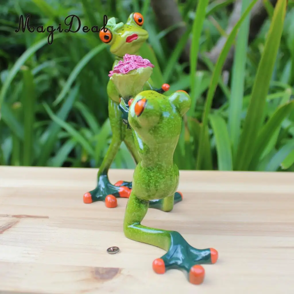 MagiDeal 3D Frog green garden patio lawn ornaments shelf display car decor ornament toy wedding gift