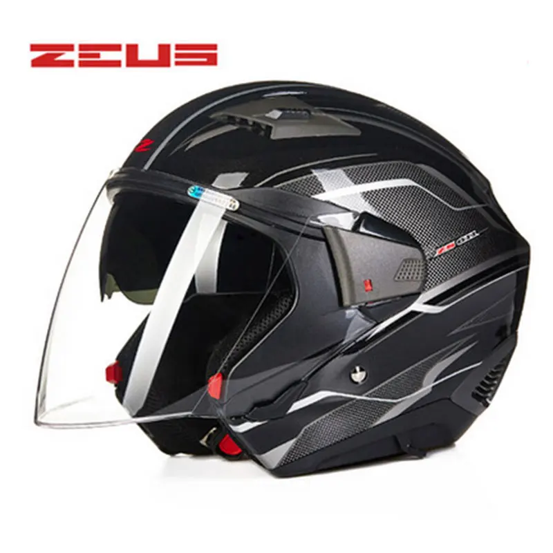 ash black openface ZEUS 611E шлем для мотоцикла с открытым лицом, защитное снаряжение для мотокросса, внутренний и внешний солнцезащитный козырек, модульный шлем - Цвет: ash black openface