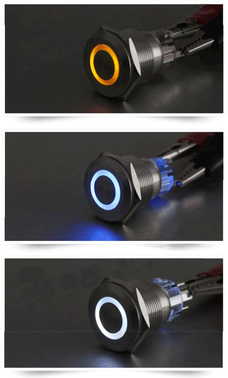 22 мм 6 контактов водостойкий кнопочный переключатель Selflocking/мгновенная кнопка с В 24 В красный синий зеленый желтый кольцо светодио дный светодиодный свет