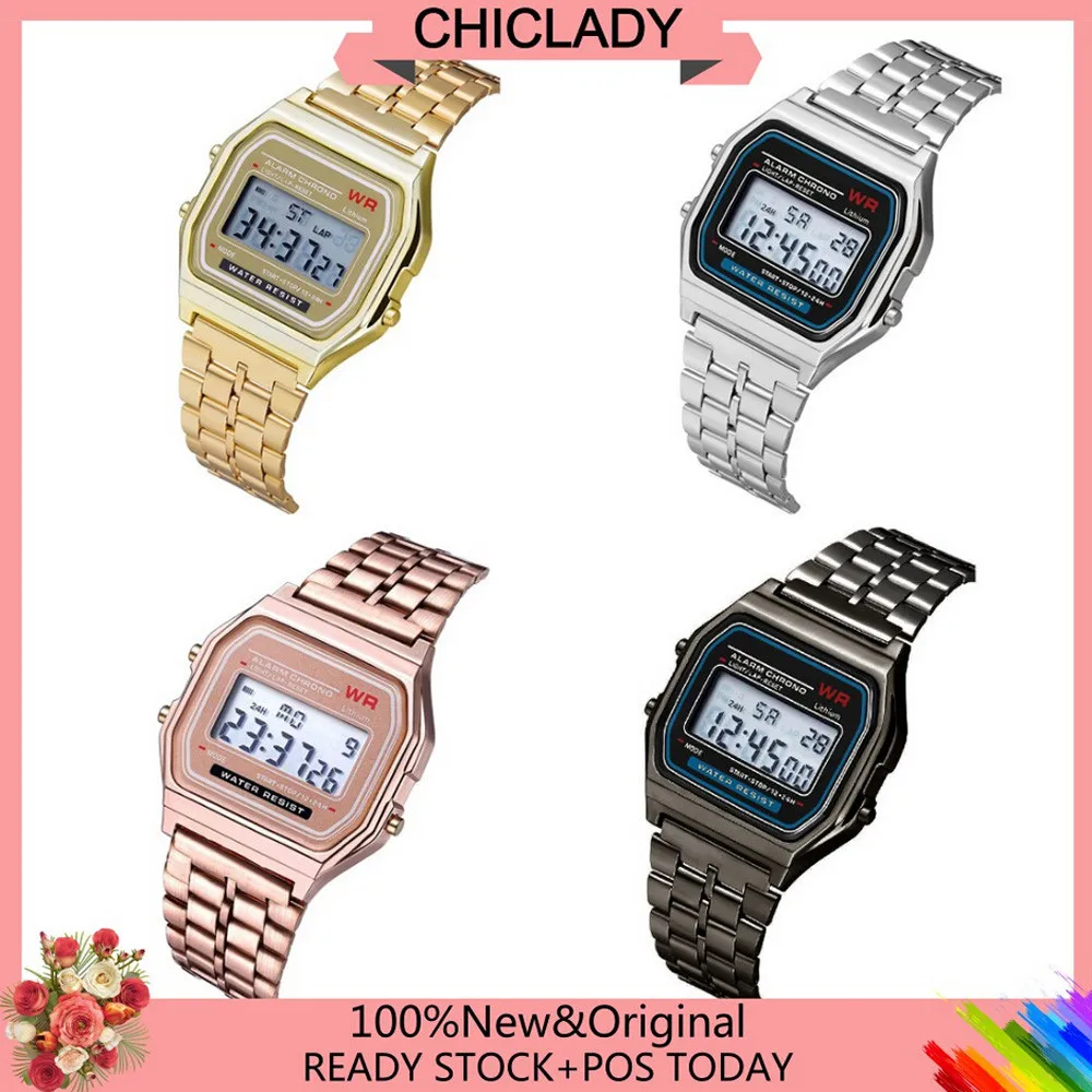 Men Sports Watches Military Quartz LED Digital Waterproof Quartz Wrist Watch Dress Golden WristWatch Women Men Watch Bracelet H2 -