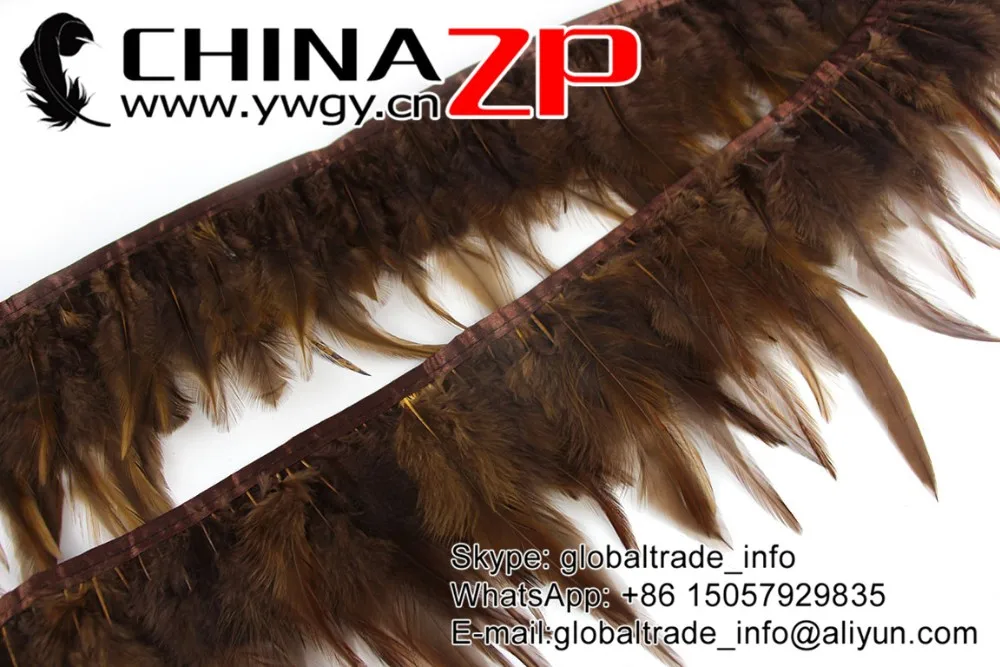 Rooster Saddle Feathers Trim Fringe-Brown (6)