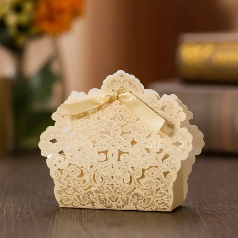 20pcs Laser Cut Wedding Favor Gift Boxes Candy Box Paper Boite Dragee De Mariage Deco Chocolate Cookie with Ribbons | Дом и сад