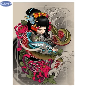 

Drop Shipping!New Pictures,japanese women diamond painting full square,Cross-Stitch Mosaic diamond Embroidery,stickers