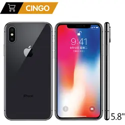 Оригинальный Apple iphone X Face ID 5,8 дюйма 3 GB Оперативная память 64 GB/256 GB Встроенная память гекса Core iOS A11 12MP двойной назад Камера 4G LTE разблокировать