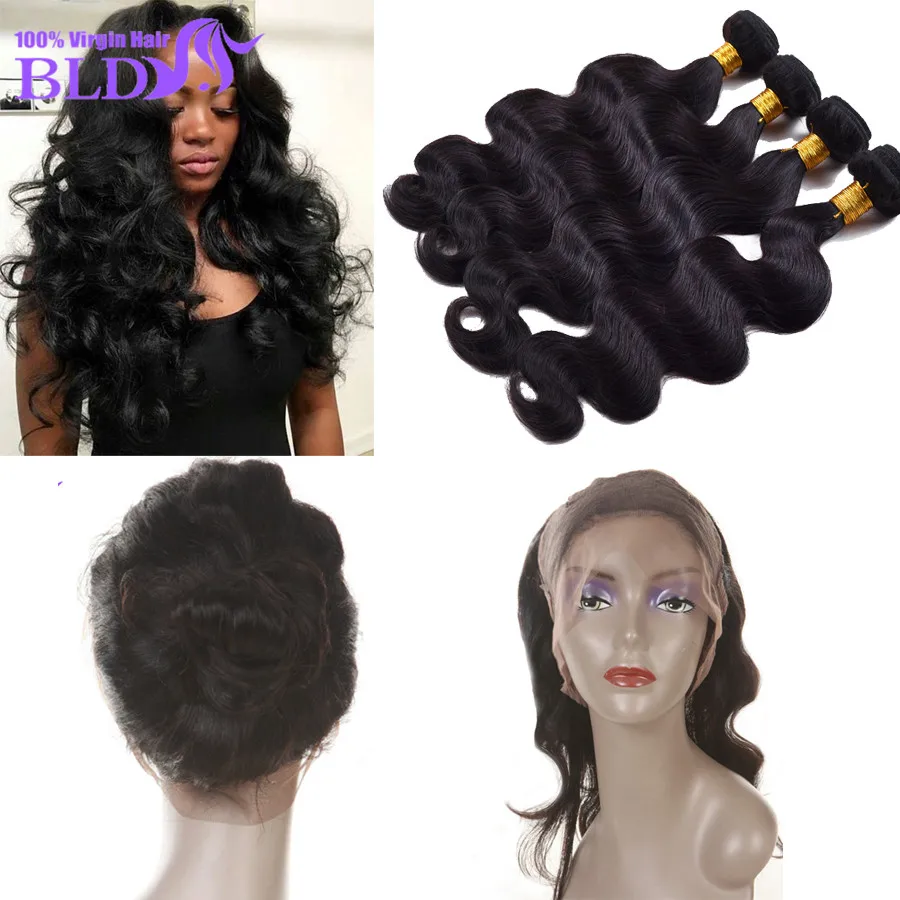 360 Lace Frontal Closure With Bundles Raw Virgin Indian Remy Human
