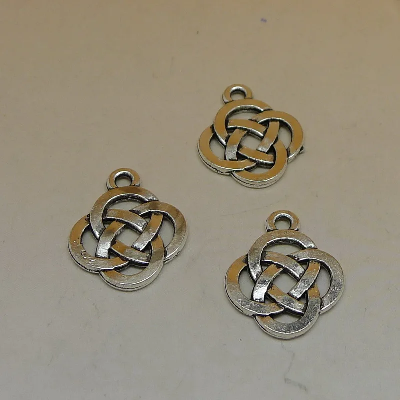 Chinese knot Charms Pendants alloy Antique Silver Jewelry Making DIY