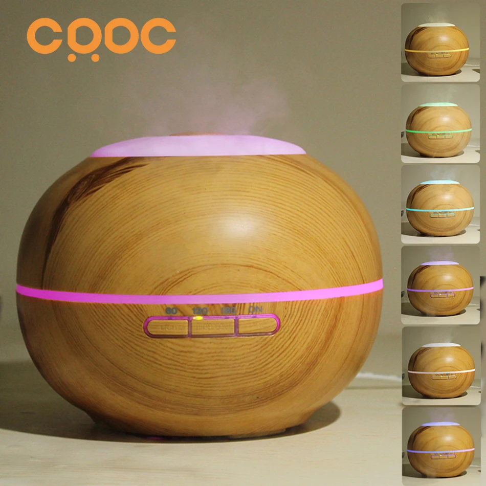 

CRDC 200ml Wood Grain Aroma Essential Oil Cool Mist Humidifier with Adjustable Mist Mode Air Humidifier Ultrasonic Aromatherapy