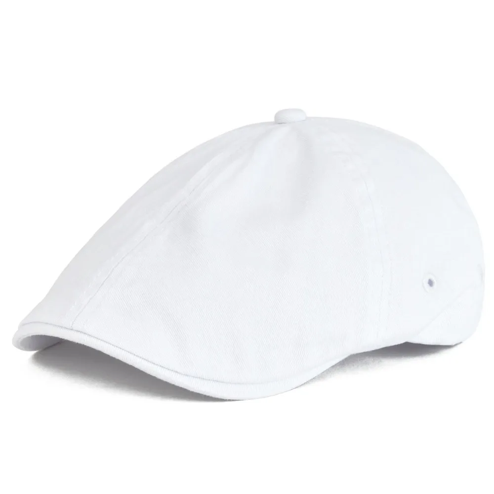 VOBOOM саржа хлопок плоский Плющ кепки для мужчин женщин белый повседневное водителя таксиста Эластичный регулируемый Boina береты Лето 062