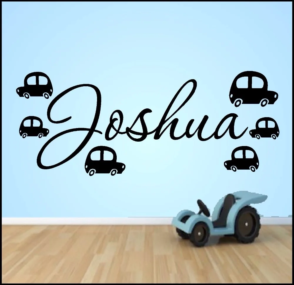 Custom made personalized name wall art stickers decals Vinyl Cute cars
