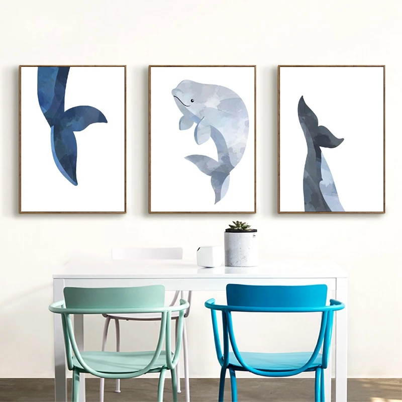 Whale Animal Canvas Art Wall  Prints Home Decor