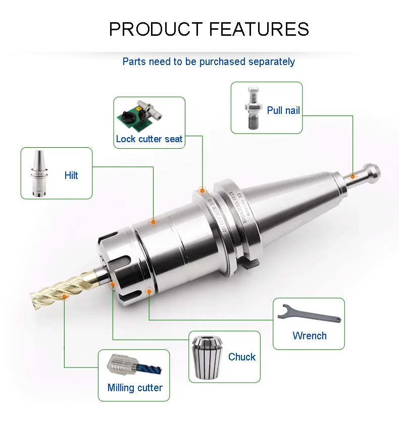 1 шт. BT30 BT40-ER16 ER20 ER25 ER32 цанговый патрон Держатель CNC обрабатывающий центр шпоночный высокоскоростной BT30 BT40 держатель инструмента с ЧПУ