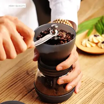 

Manual Ceramic Coffee Grinder ABS Ceramic core Stainless Steel Burr grinder Kitchen DIY Mini Manual Hand Coffee Grinder