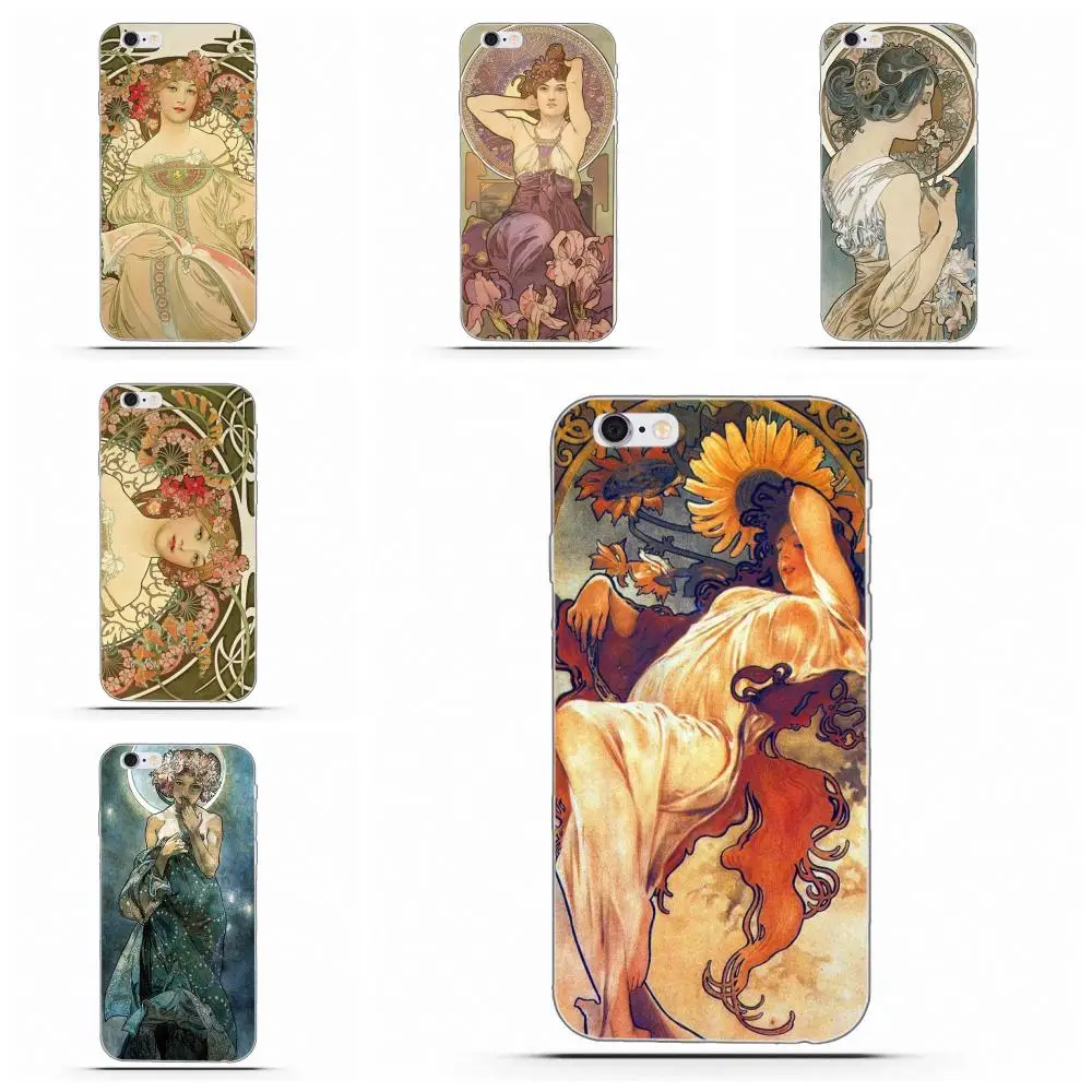 

Wexoeq Alphonse Mucha For Xiaomi Redmi 5 4A 3 3S Pro Mi4 Mi4i Mi5 Mi5S Mi Max Mix 2 Note 3 4 Plus Soft Silica