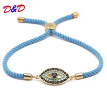 Модные микро медные инкрустация Циркон сглаза браслеты регулируемый Копченый pull наручная цепочка Прямая с фабрики