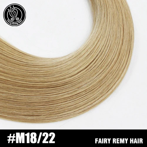 Сказочные волосы remy, 2,0 г/шт., 18 дюймов, человеческие волосы remy на ленте для наращивания, цветные волосы на ленте для наращивания, кожа, уток, Cheveux для наращивания, 40 г - Цвет: M18/22