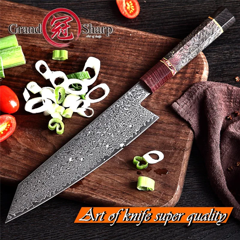 Grandsharp 8.2'' Damascus Kitchen Knife Handmade Chef Knife VG10 Japanese Damascus Steel Kiritsuke Kitchen Knife Gift Box Hot