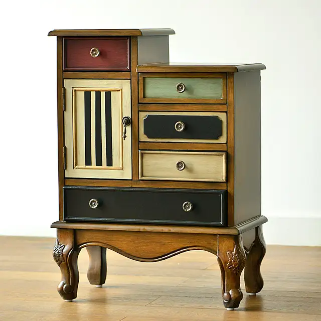 Meijin Un French Classical Retro Spell Color Birch Wardrobe
