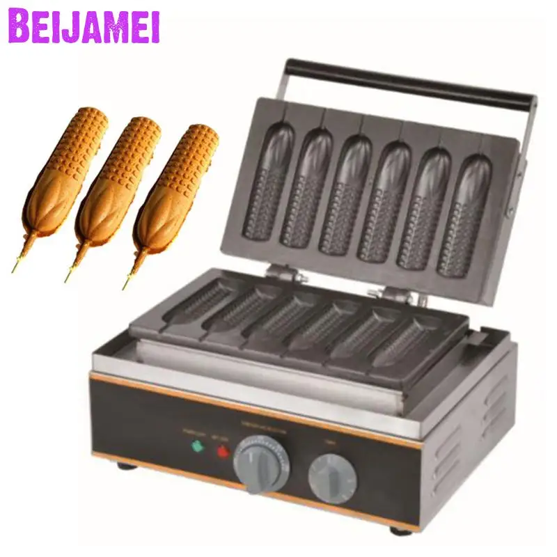 BEIJAMEI electric corn dog waffle commercial hot dog waffle stick maker