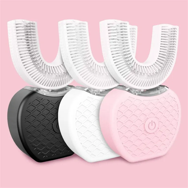

360 Degree Sonic Electric Toothbrush Rechargeable 4 Mode Automatic Toothbrush USB Silicone Brush Heads Smart U Type Teeth Brush