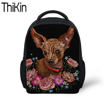 

THIKIN Kids&Baby Mini Backpack for Kindergarten Children Chihuahua Printing School Bags Girls Cute Shoulder Softback Satchel