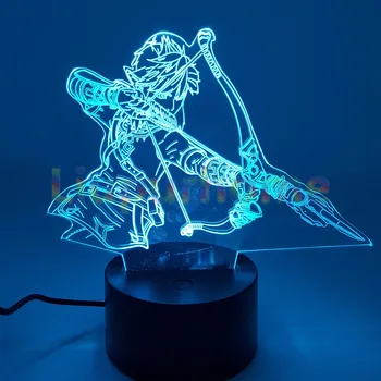 

The Legend of Zelda Breath of the Wild 3D Led 7 color Night lights Visual Illusion LED Link Zelda Desk Lamp For Home Decor 3D50