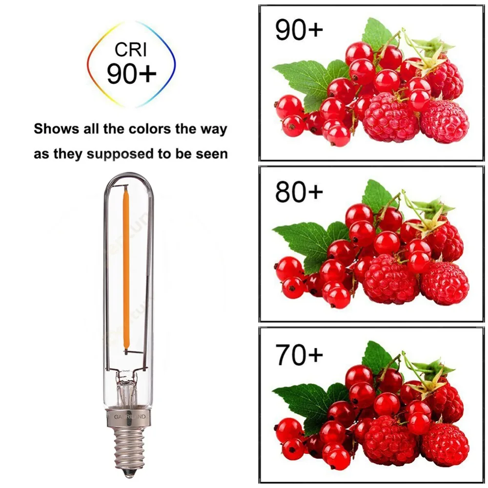 GANRILAND T20/T6 трубчатые лампы Ретро затемнения светодио дный длинные Лампа накаливания 1 Вт 2200 К E12 E14 база 110 В 220VAC люстры подвесные светильники