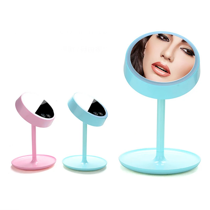 

High Quality USB Charged 2 in 1 Makeup Mirror Table Lamp LED Light Make Up Desktop Intelligent Mirror Durable Beauty Tool