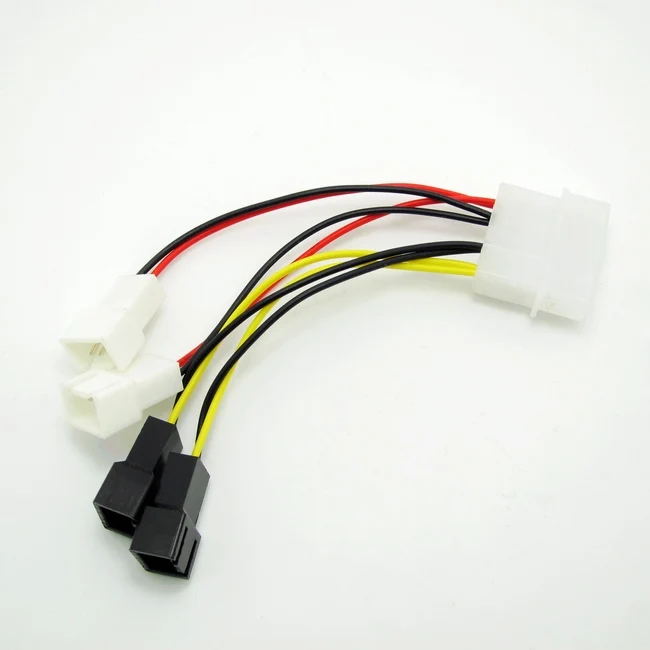 

Quad - 3 Pin Fans to 4 Pin Molex Power Adapter IDE - 12v fan x 2 + 5v fan x 2