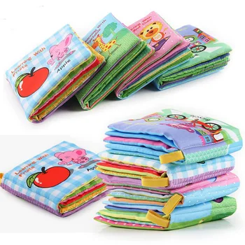 

10pages Baby Rattles Mobiles Toy Soft Animal Cloth Book Newborn Stroller Hanging Toy Bebe Early Learning Educate Baby Toys