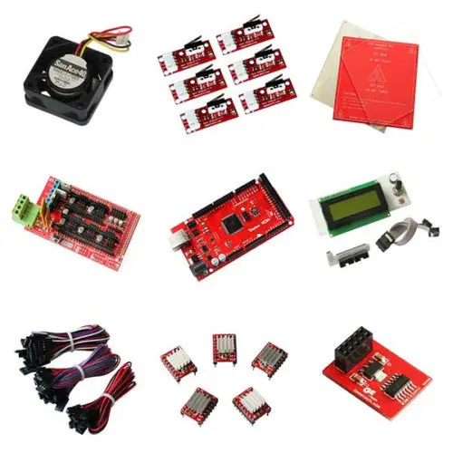 Reprap RAMPS1.4 для arduino Starter kits Mega R3, 5xA4988 шаговый драйвер, LCD2004 смарт-контроллер, heatкровать MK2a концевой стоп-модуль