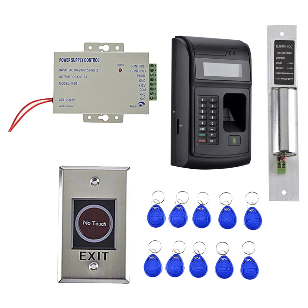 

MagiDeal 10 Key CARD+1000 Users Fingerprint RFID Card Reader Door Lock Access Control