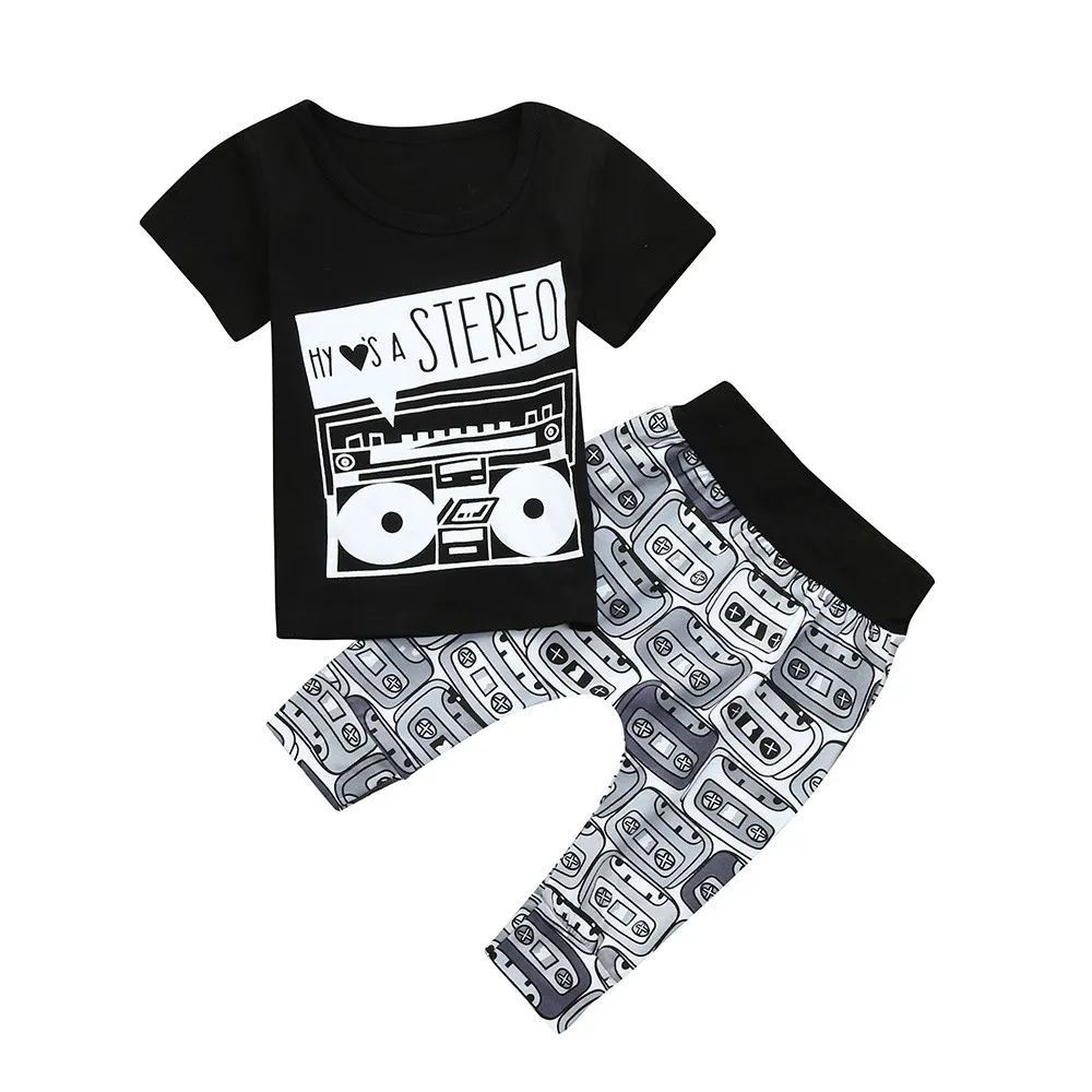 

2019 Summer boy Clothing Sets New Style Newborn Toddler Baby Letter Stereo Print T-shirt Tops+Shorts Pants Outfits boys clothes